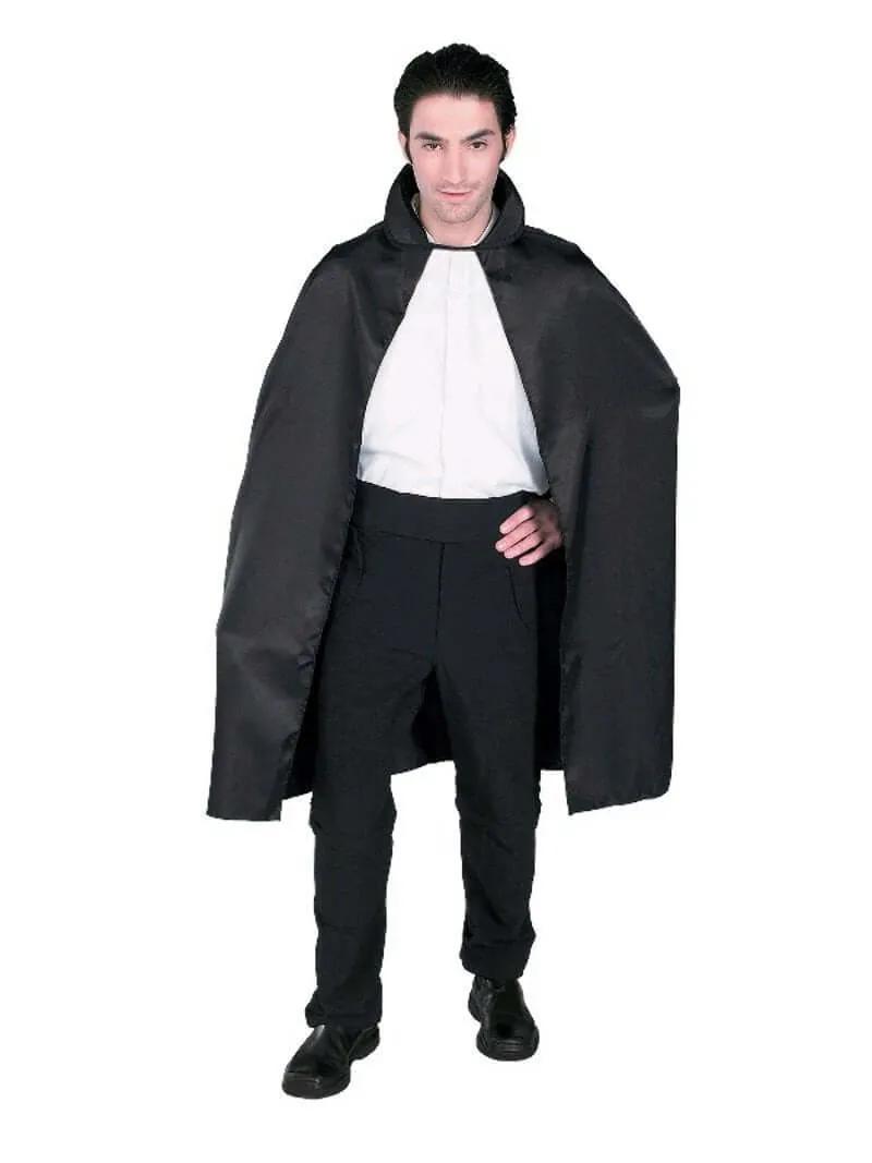 130cm Black Vampire Satin Cape