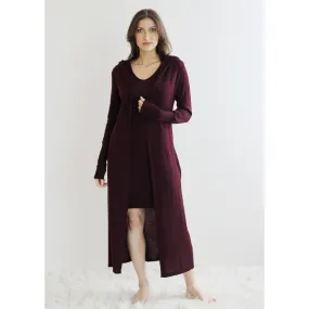 2 Piece Sweater Set, Merino Wool Hooded Cloak and Scoop Neck Dress, Size Small