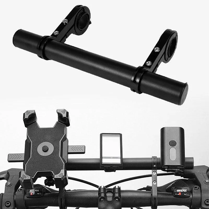 20/30cm Bicycle Handlebar Extended Bracket Bike Mount Bar Computer Holder Support Rack Alloy Stand Double Frame Bicycle Clip