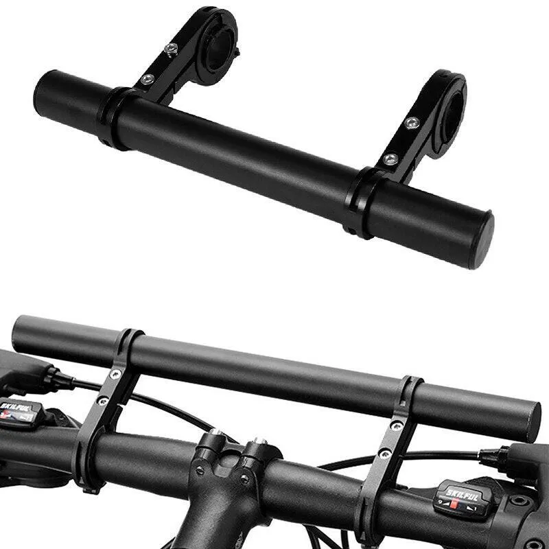 20/30cm Bicycle Handlebar Extended Bracket Bike Mount Bar Computer Holder Support Rack Alloy Stand Double Frame Bicycle Clip