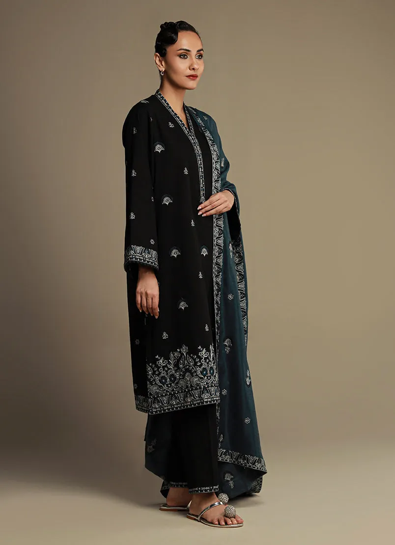 3 Pc Khaddar Embroidered Suit - Ikse-213986