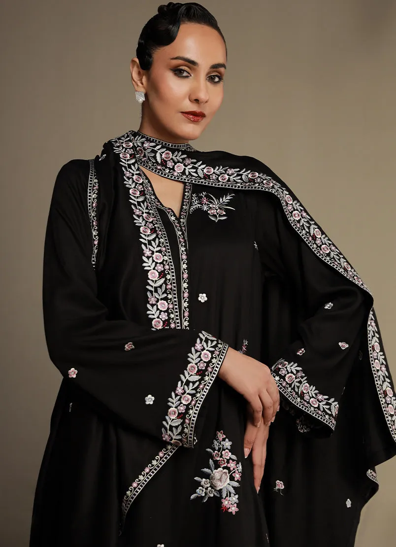 3 Pc Viscose Embroidered Suit - Itvse-214000