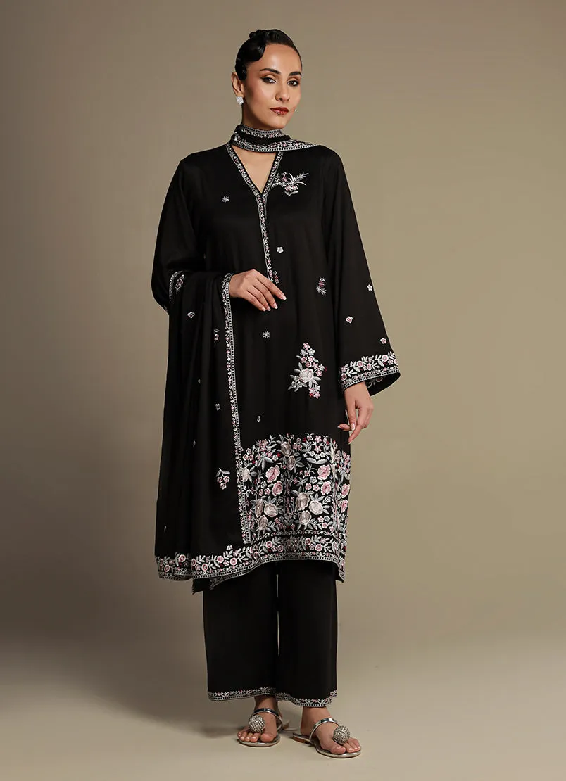 3 Pc Viscose Embroidered Suit - Itvse-214000