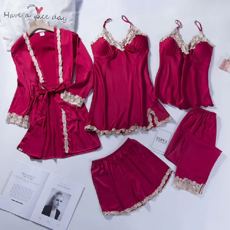 5PCS Sleepwear Lace Patchwork BLXCK NORWAY