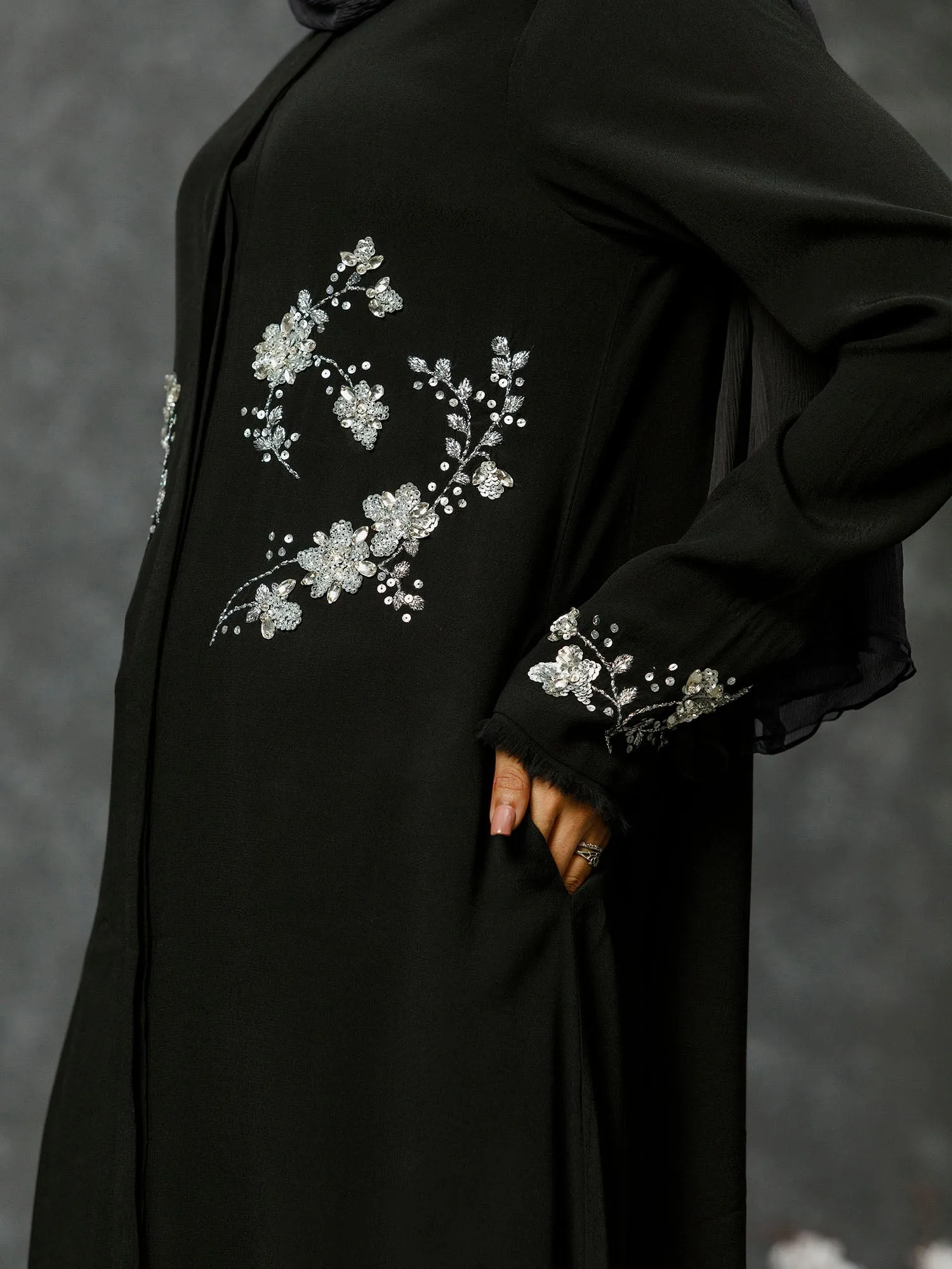 Abaya Koh-I-Noor Black