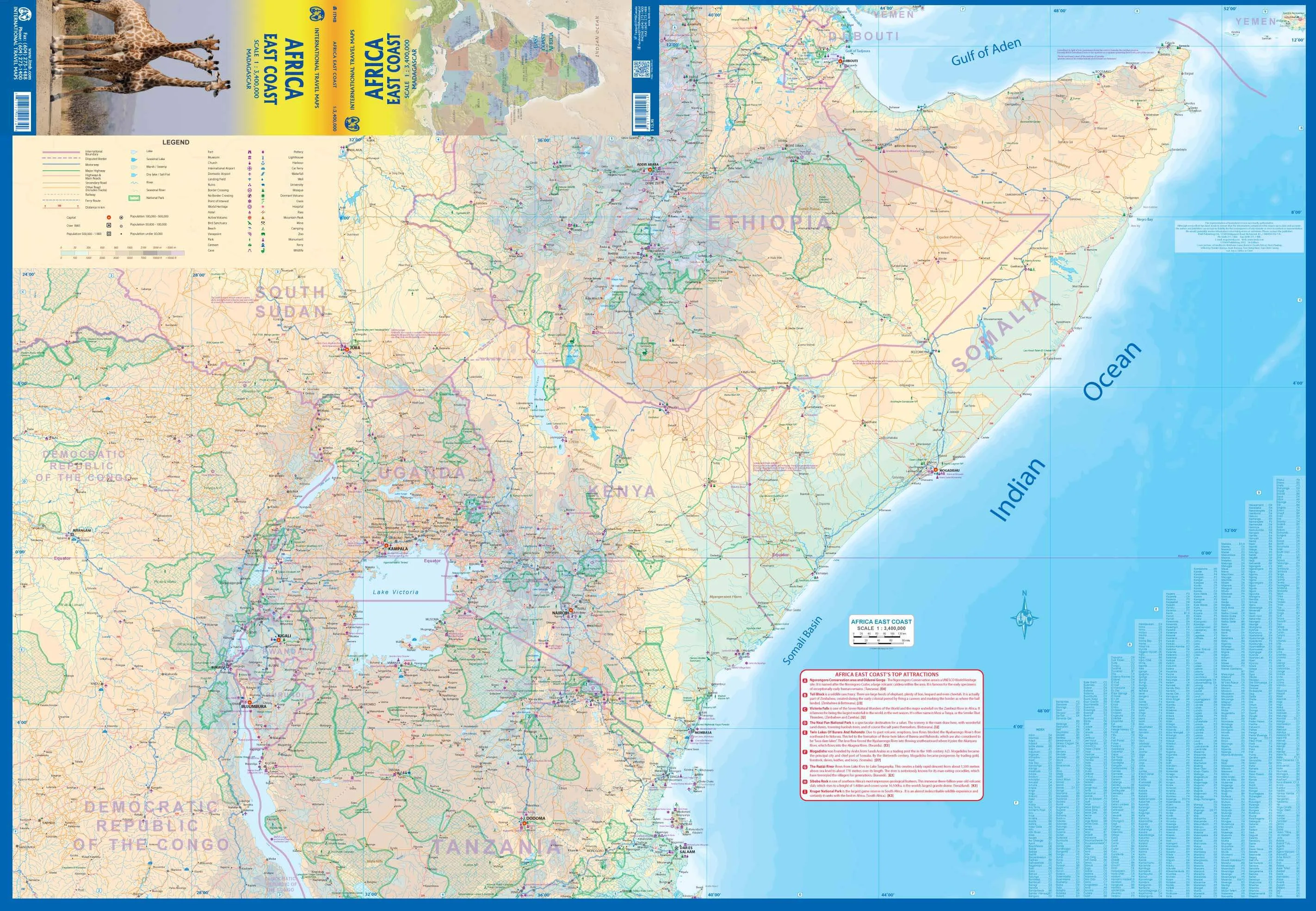 Africa East Coast Road Map by ITMB (2022)