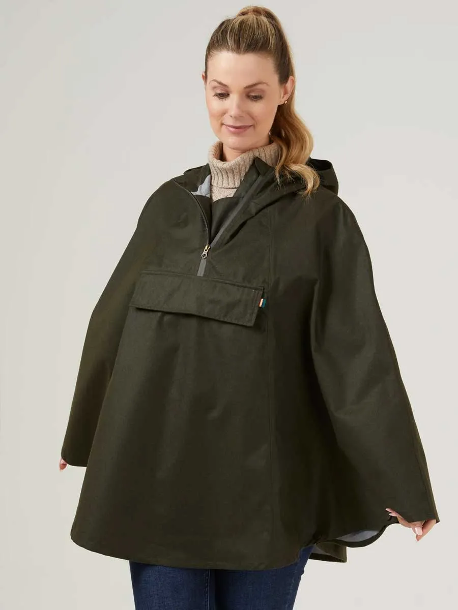 ALAN PAINE Fernley Ladies Waterproof Cape - Woodland