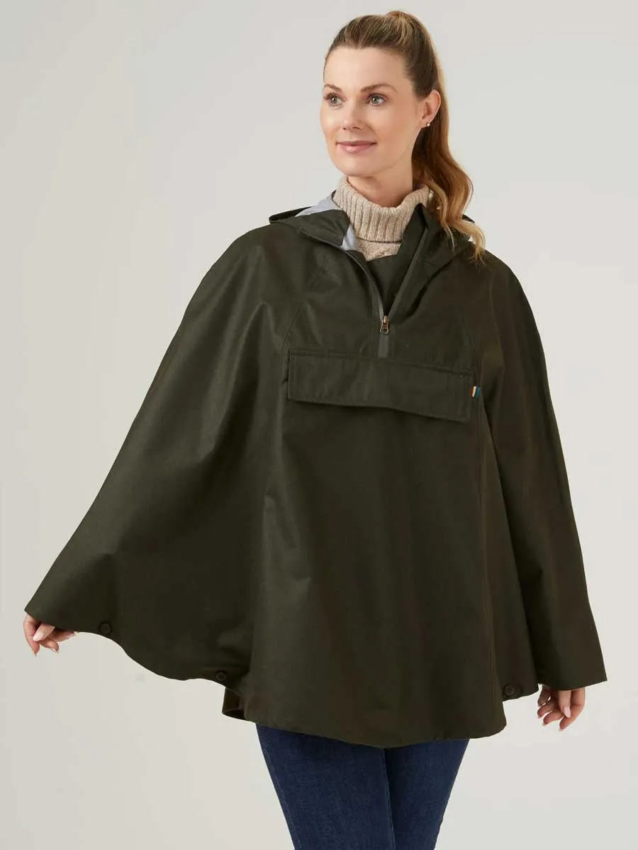 ALAN PAINE Fernley Ladies Waterproof Cape - Woodland