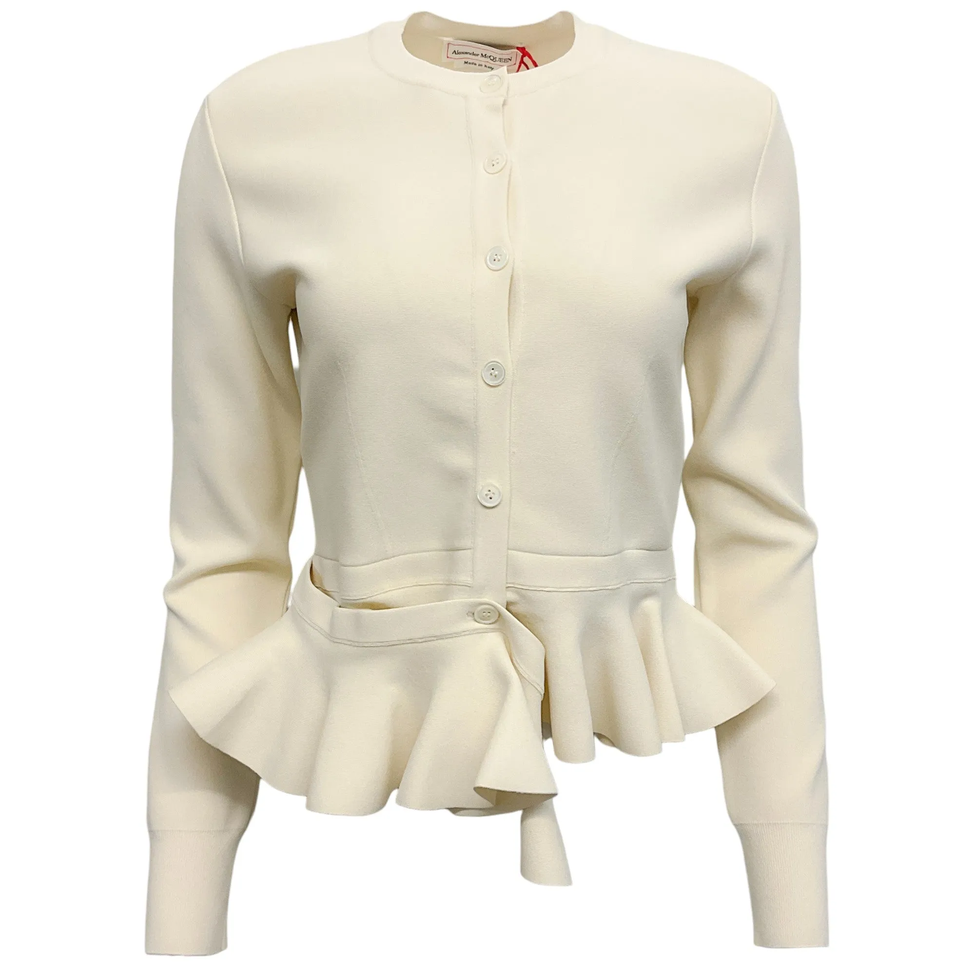 Alexander McQueen Ivory Ruffle Cardigan