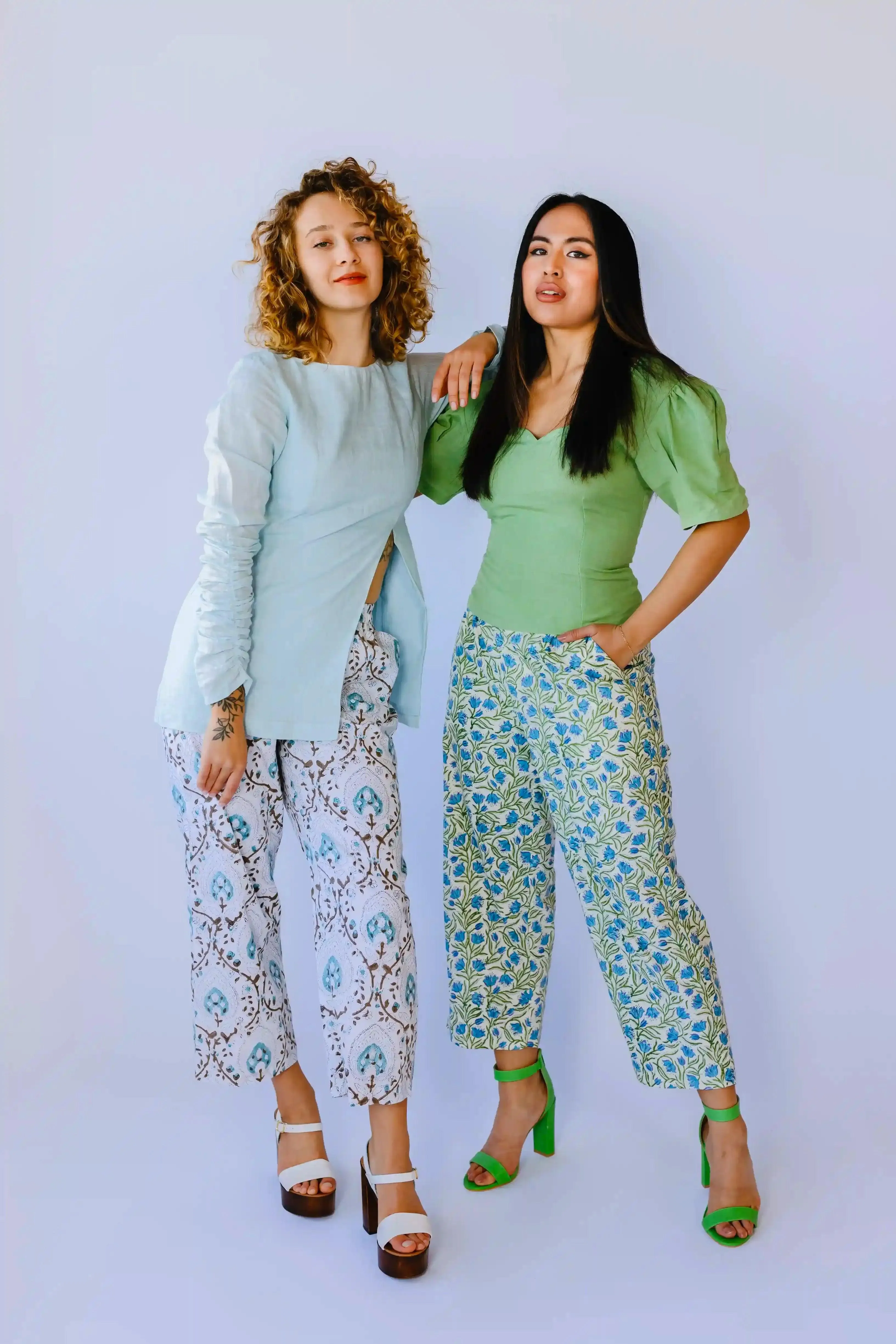 AMANI Cotton block print trousers