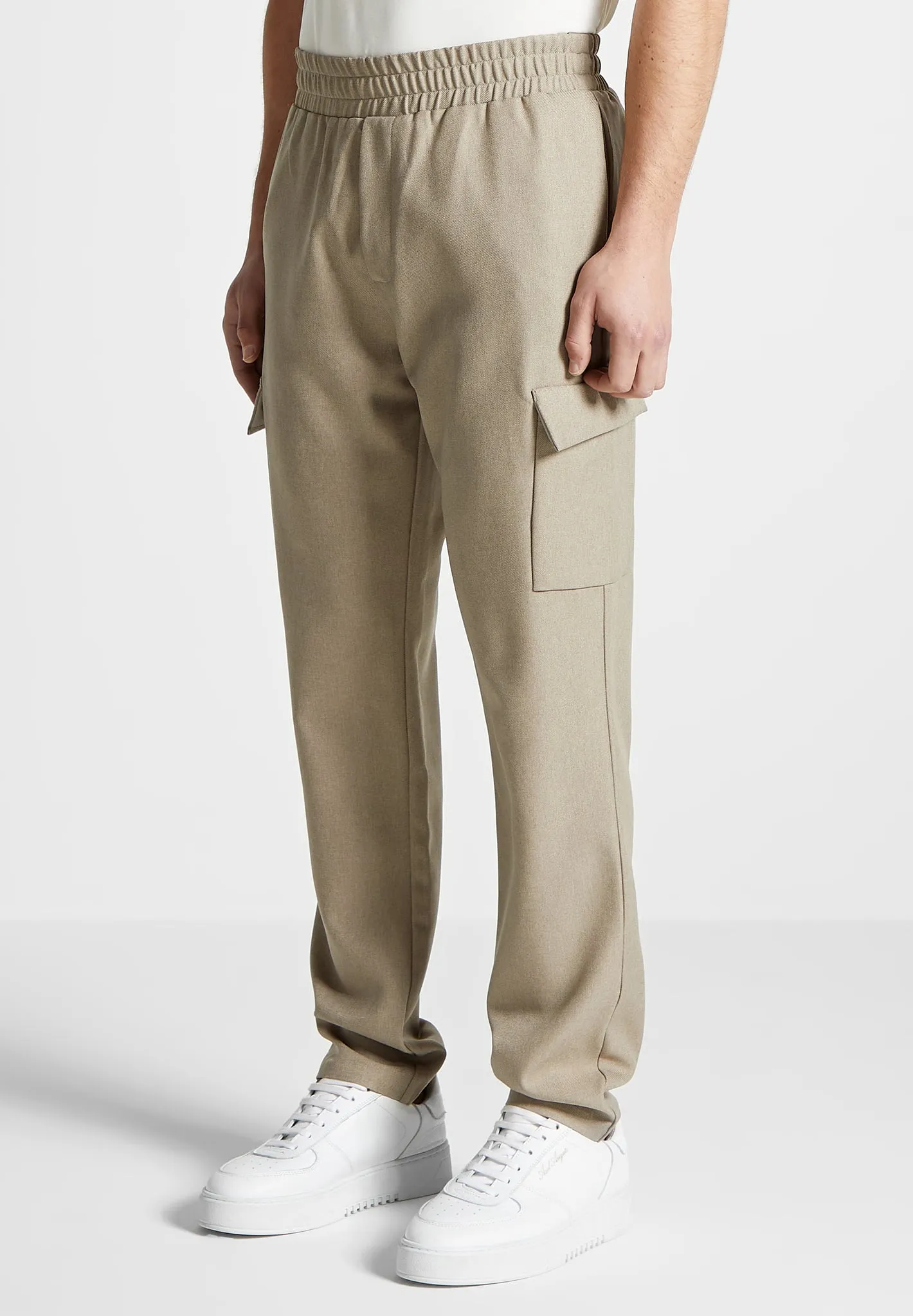 Angular Pocket Cargo Pants - Beige