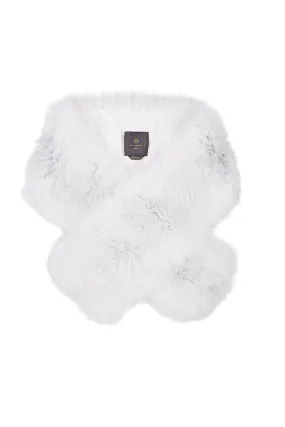 Arabella Blue Fox Fur Scarf Bianco