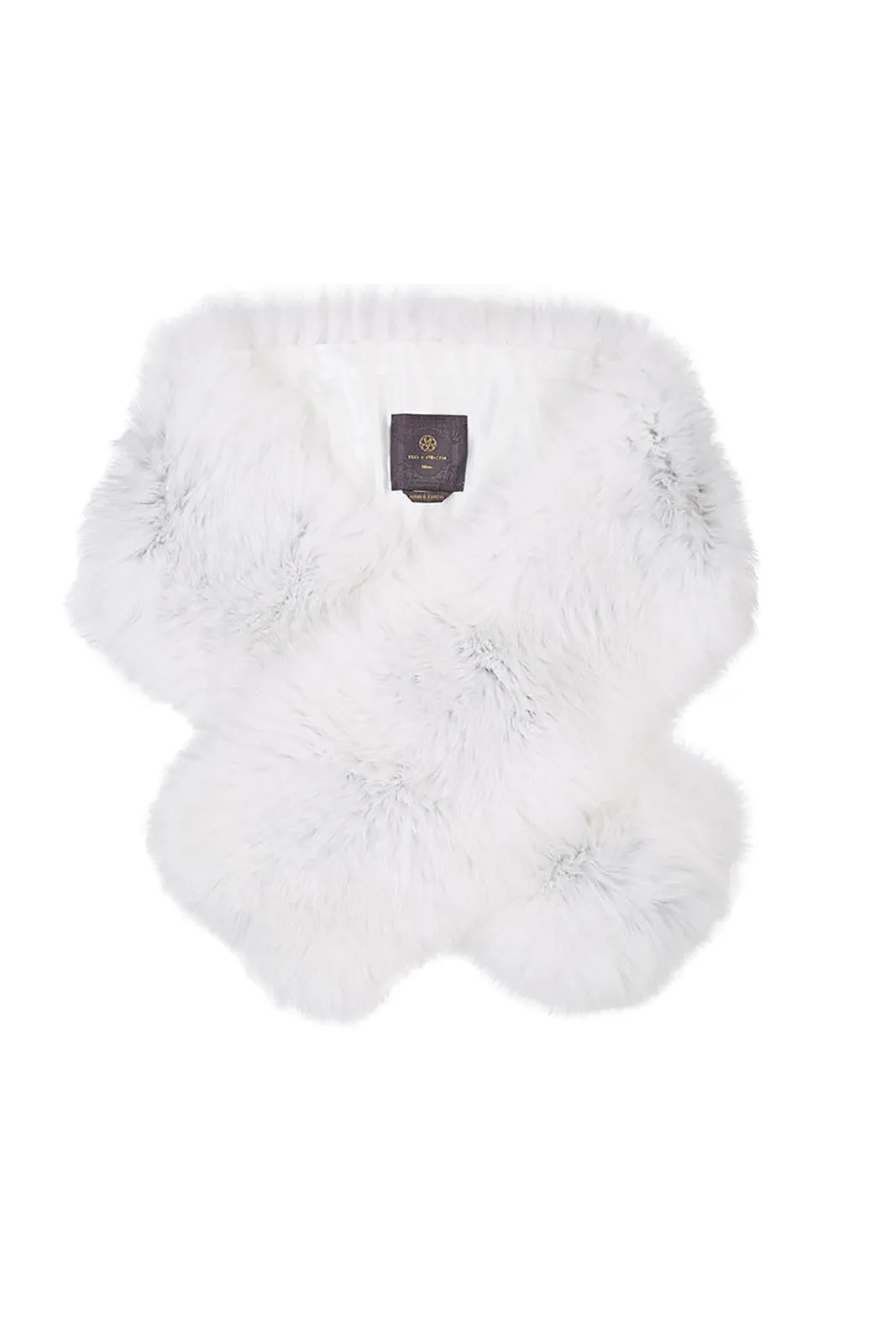 Arabella Blue Fox Fur Scarf Bianco