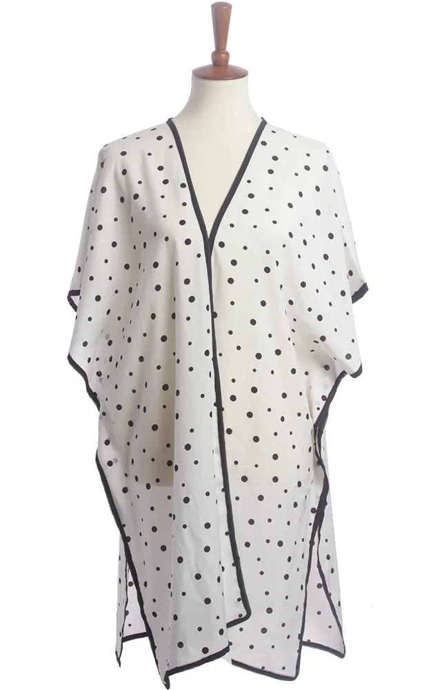 BAAP4956 Polka Dots Print Kimono