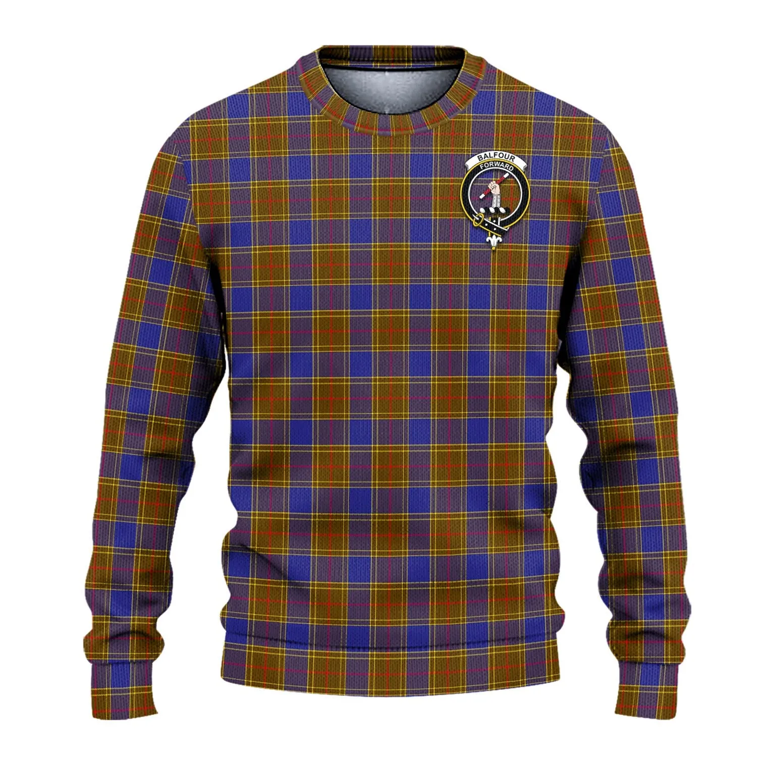 Balfour Tartan Ugly Sweater with Family Crest