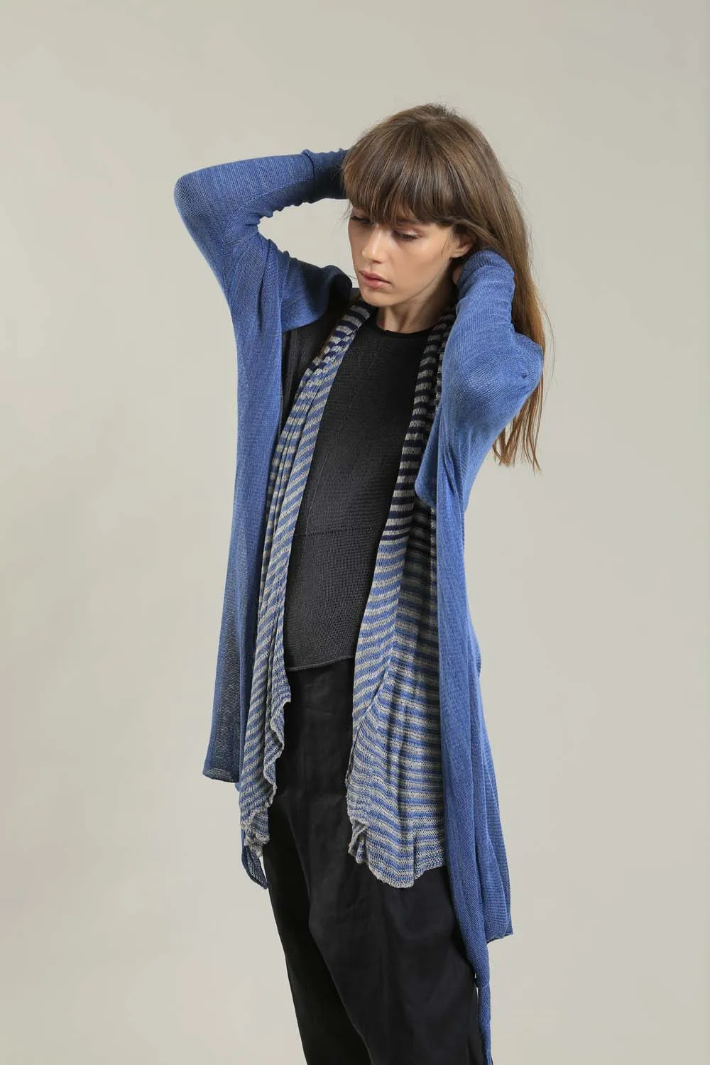 Bamboo, Soy & Cotton Tremilor Stripes Scarf - Blue & Gray