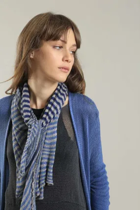 Bamboo, Soy & Cotton Tremilor Stripes Scarf - Blue & Gray