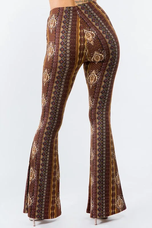 Bear Dance Boho Baroque Skinny Brushed Pants - Brown