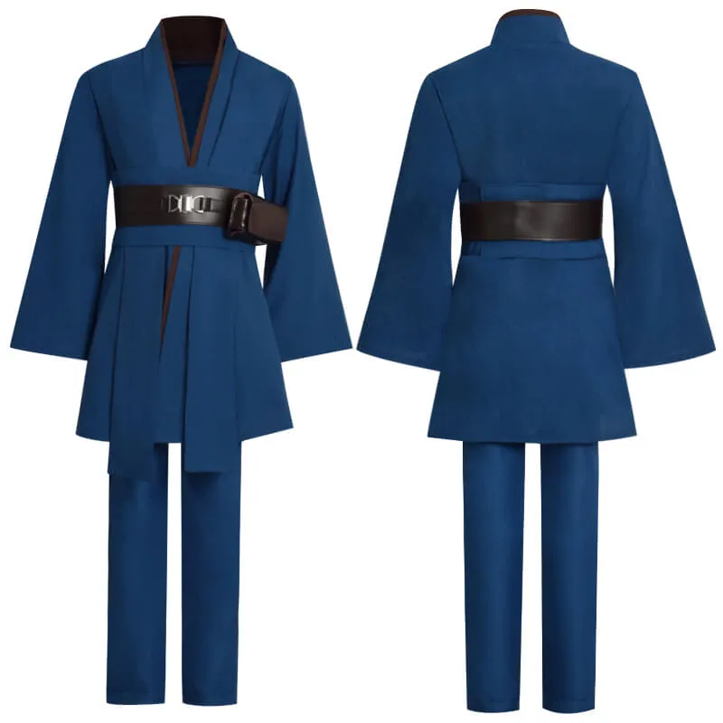 BEcostume Kids Jedi Survivor Anakin Outfit Star Wars Anakin Skywalker Halloween Suit Blue Style 2