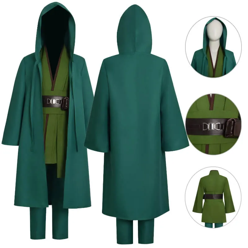 BEcostume Kids Jedi Survivor Anakin Outfit Star Wars Anakin Skywalker Halloween Suit Green Color