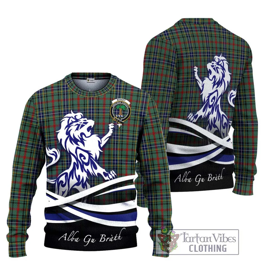 Bisset Tartan Ugly Sweater with Alba Gu Brath Regal Lion Emblem