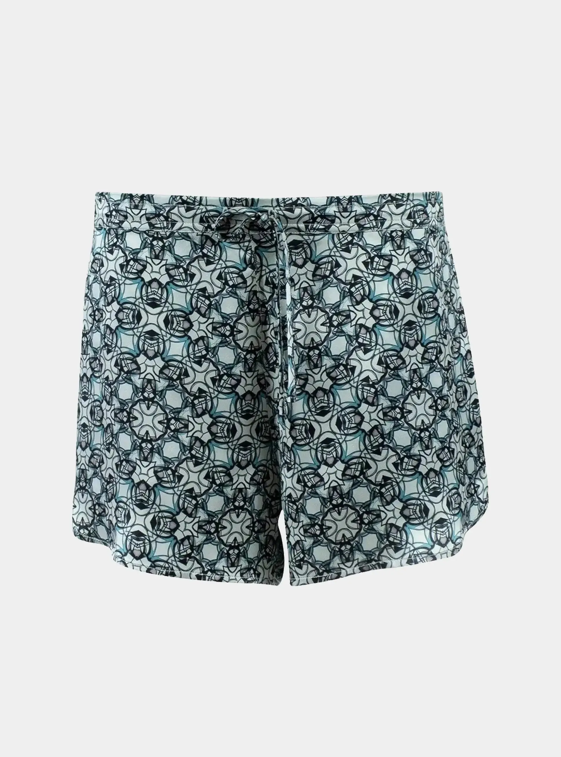 Black Crystal Neo Geo Silk Shorts