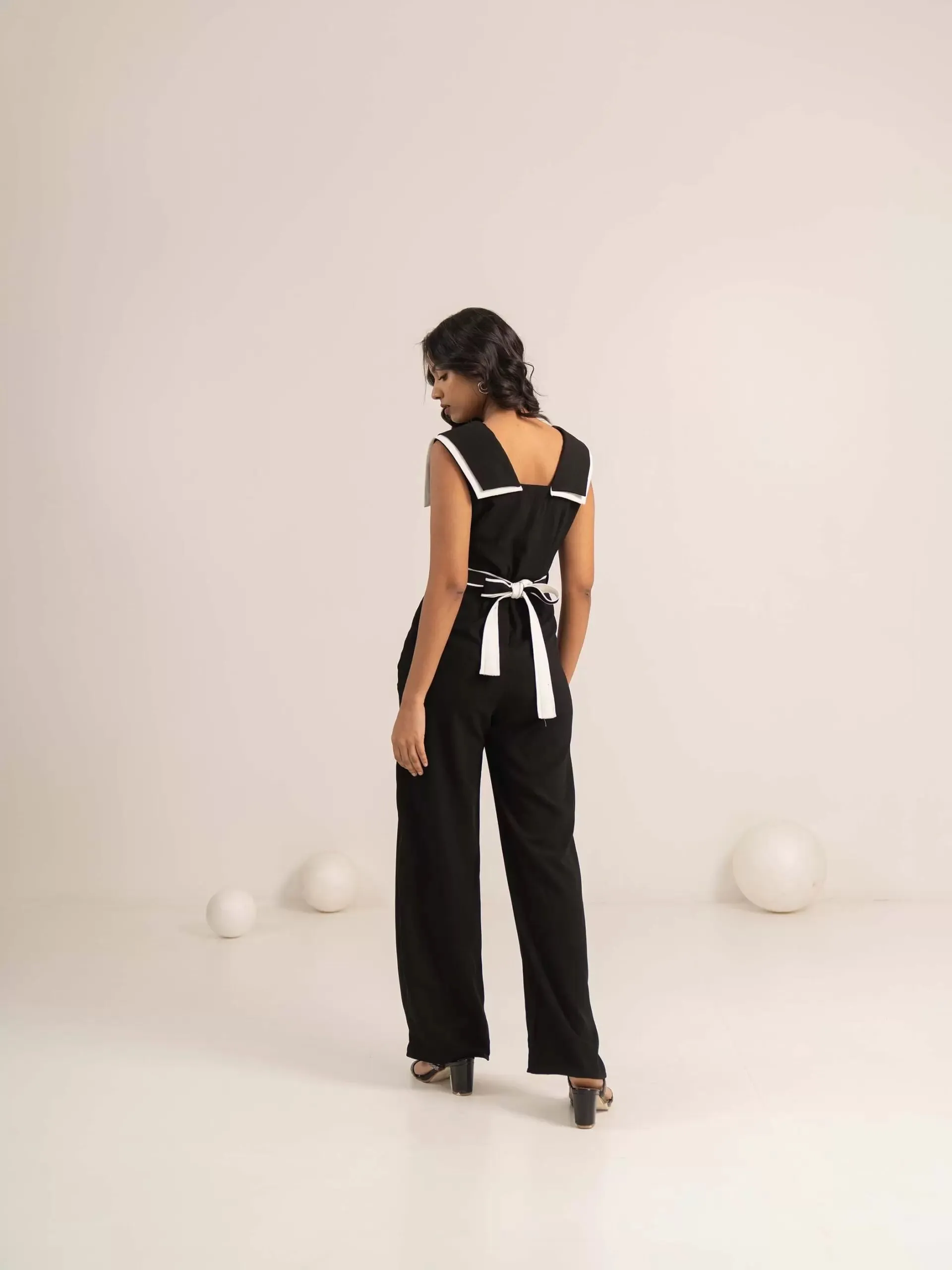 Black Double collar Jumpsuit