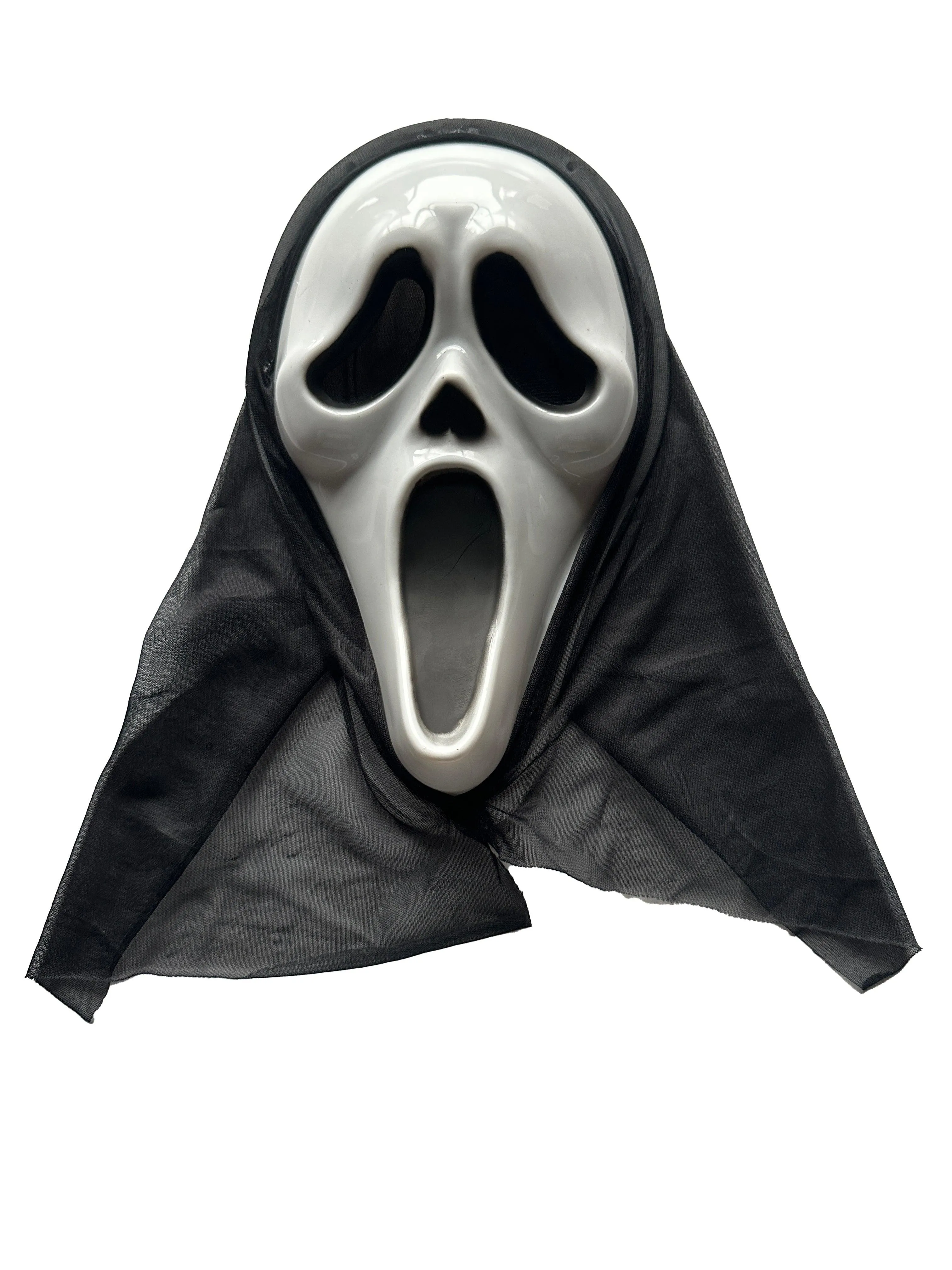 Black Dracula Cape with Collar Scream Ghost Killer Mask Grim Reaper Scythe Prop 110 Cm Halloween Scary Dracula Costume