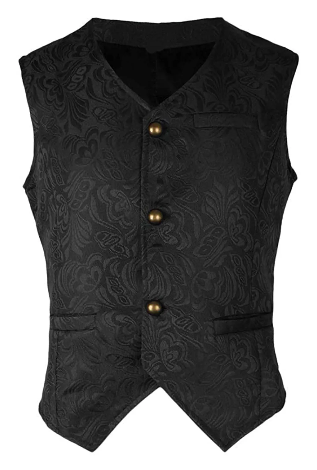 Black Men's Jacquard Waistcoat