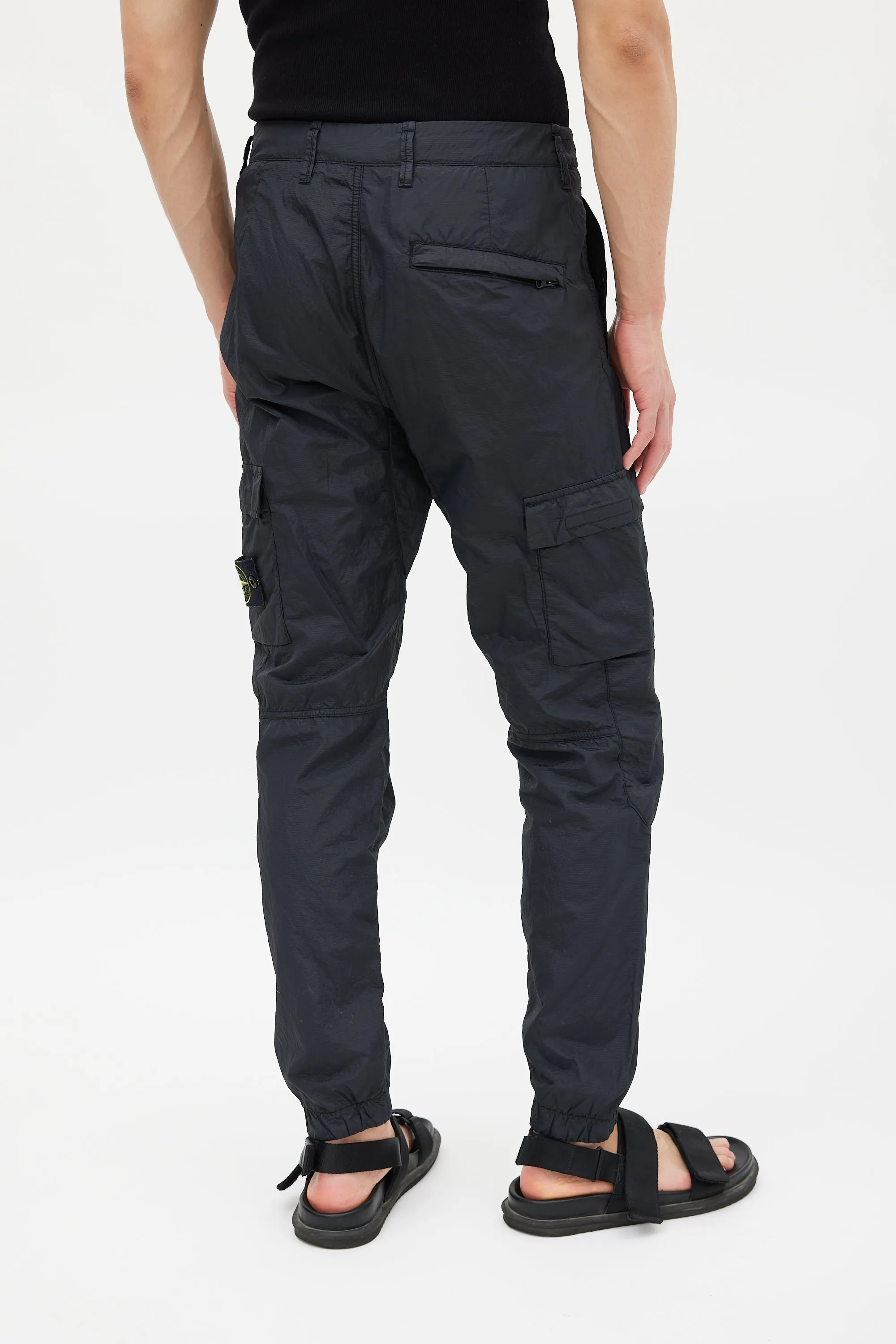 Black Nylon Cargo Jogger