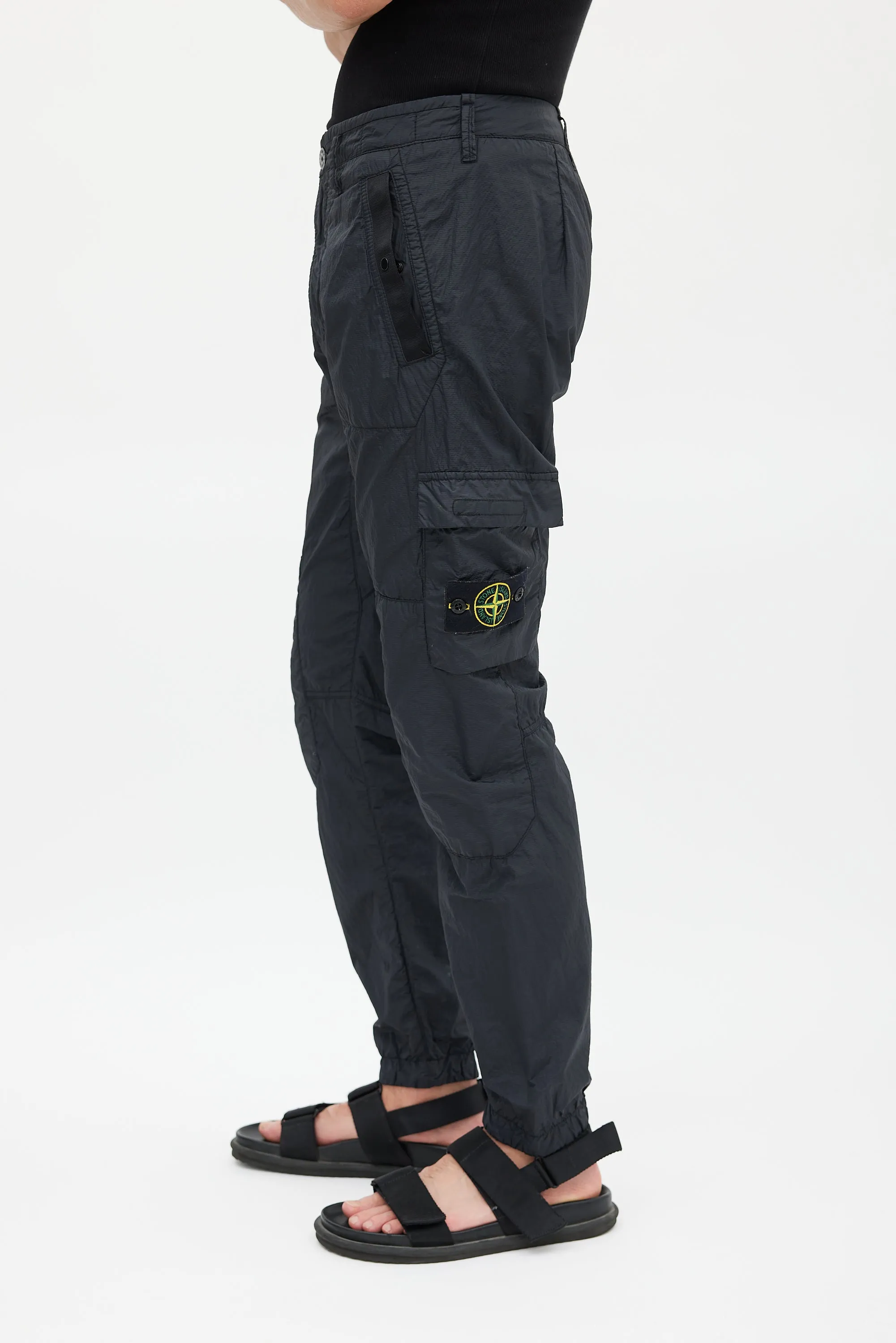 Black Nylon Cargo Jogger