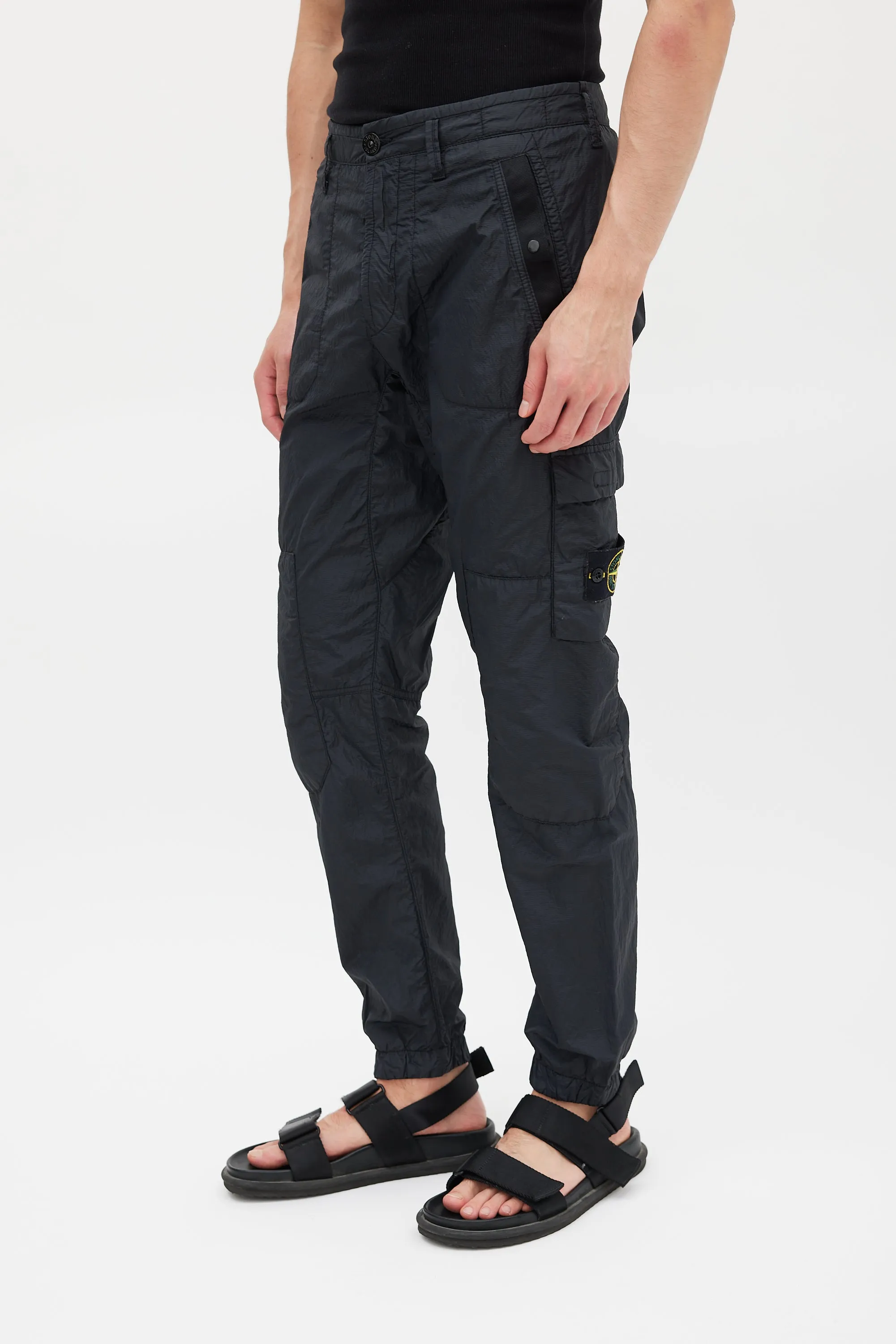 Black Nylon Cargo Jogger