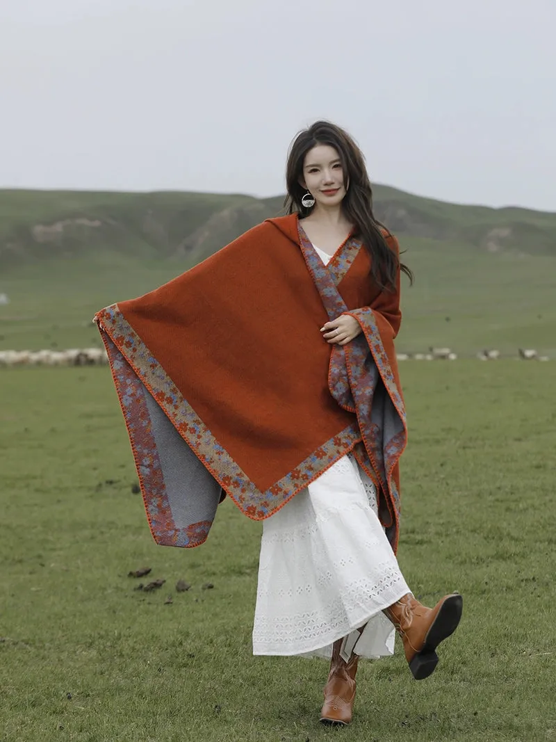 Bohemian Shawl, Exotic Cape Female Fashion Photography Ethnic Style Scarf