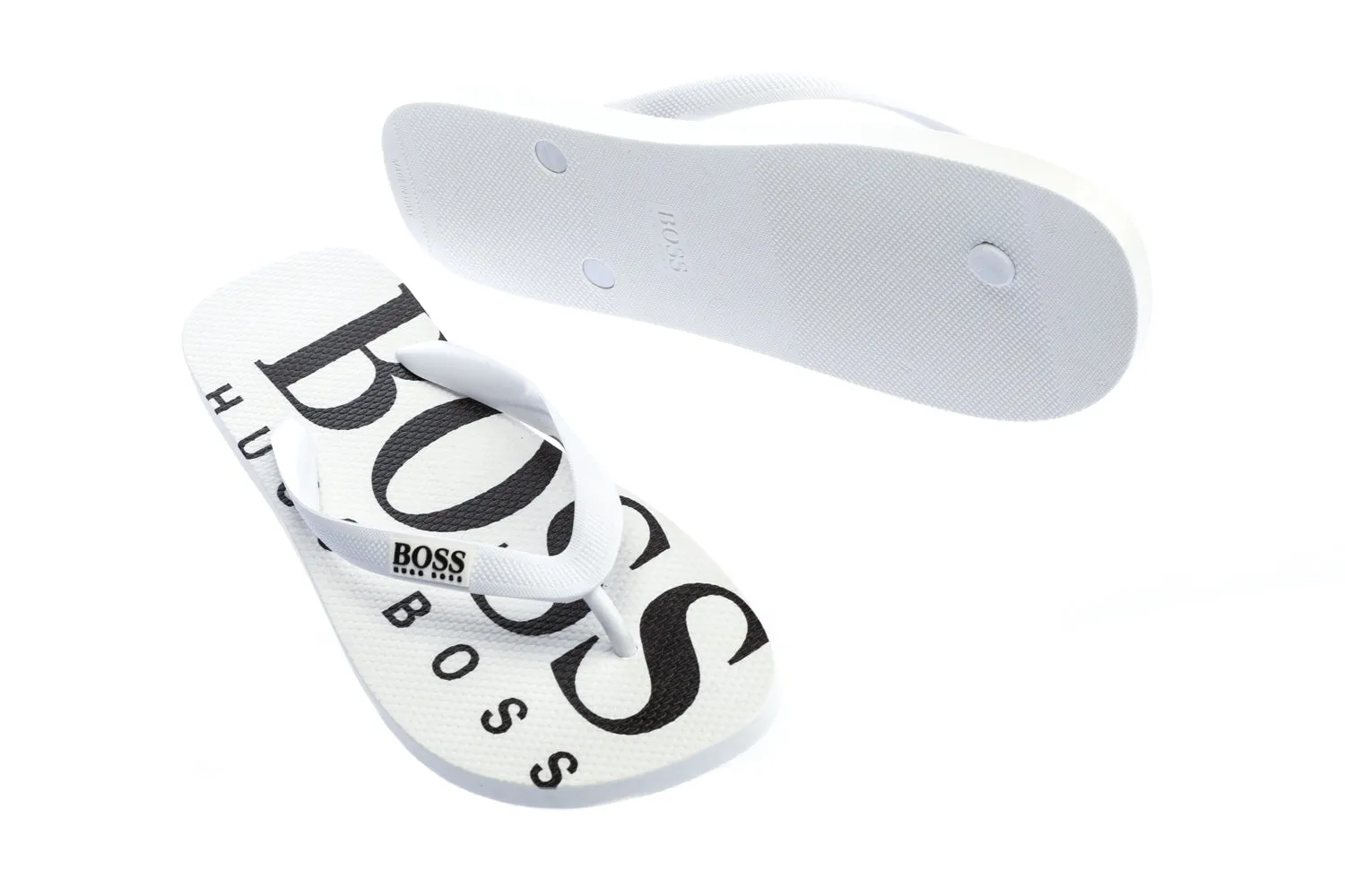 BOSS Wave Thong Flip Flop in White & Black