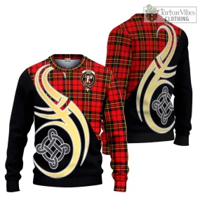 Brodie Modern Tartan Ugly Sweater with Family Crest and Celtic Symbol Style