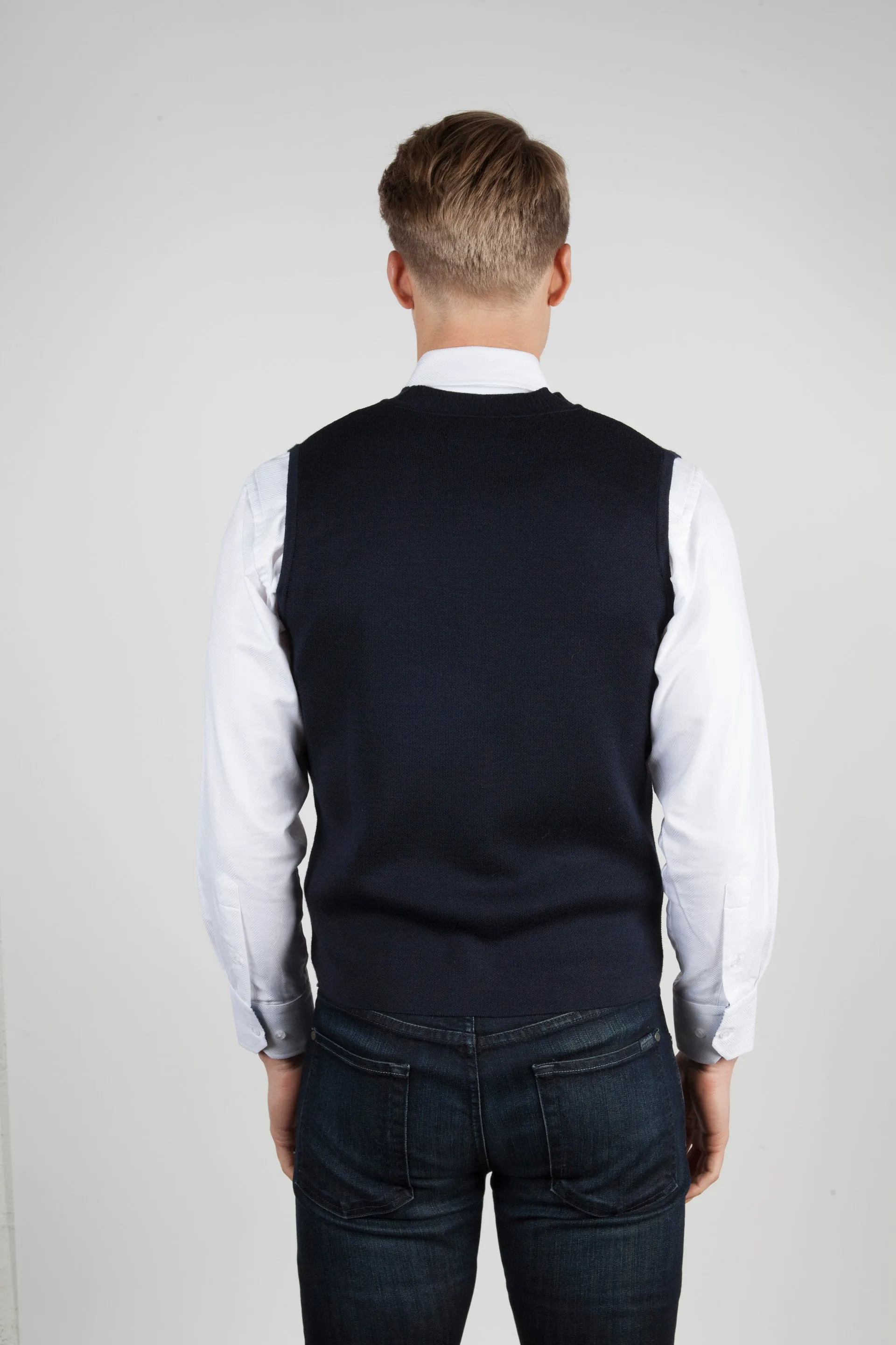 Brown & Navy Sweater Vest