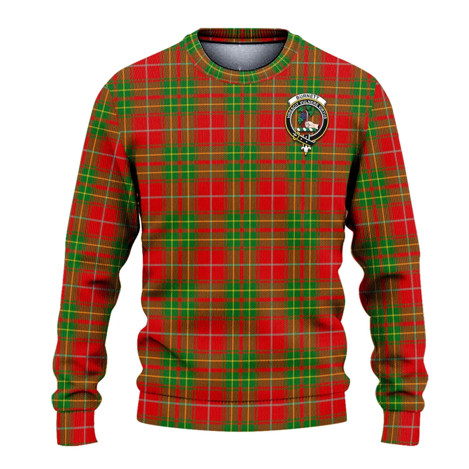 Burnett Tartan Ugly Sweater with Family Crest