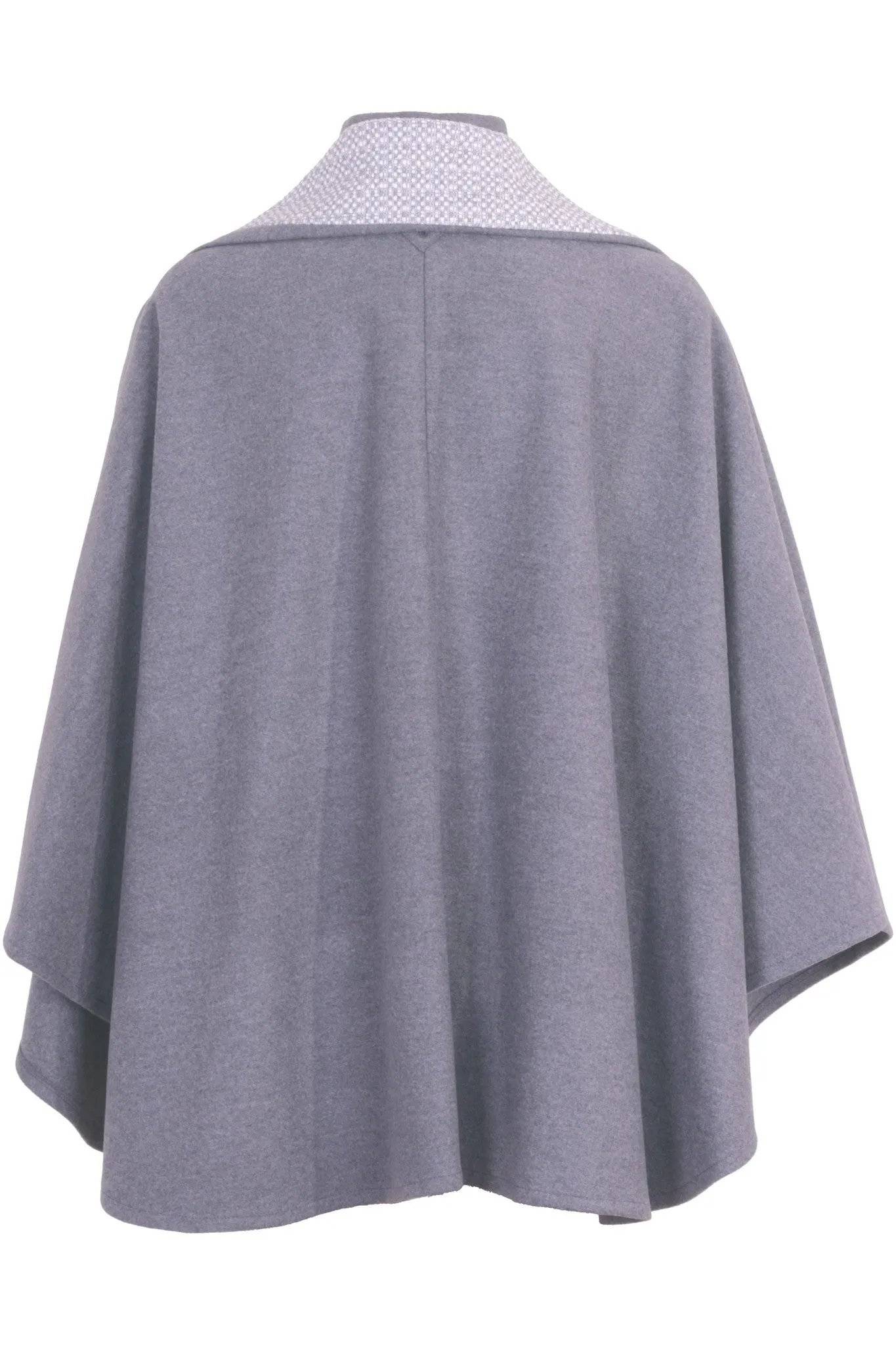 Busy Clothing Womens Grey Wool Blend Cape with Detachable Scarf