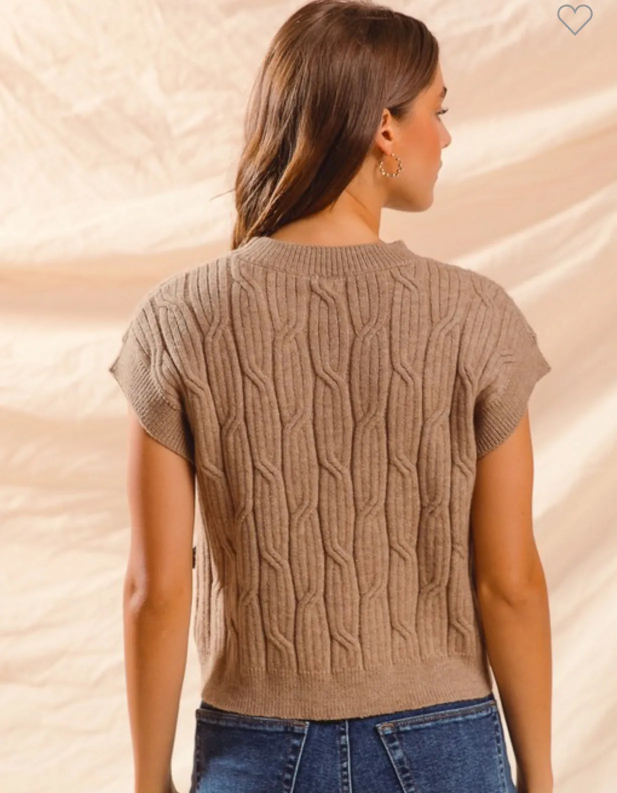 CABLE KNIT BOW SWEATER VEST