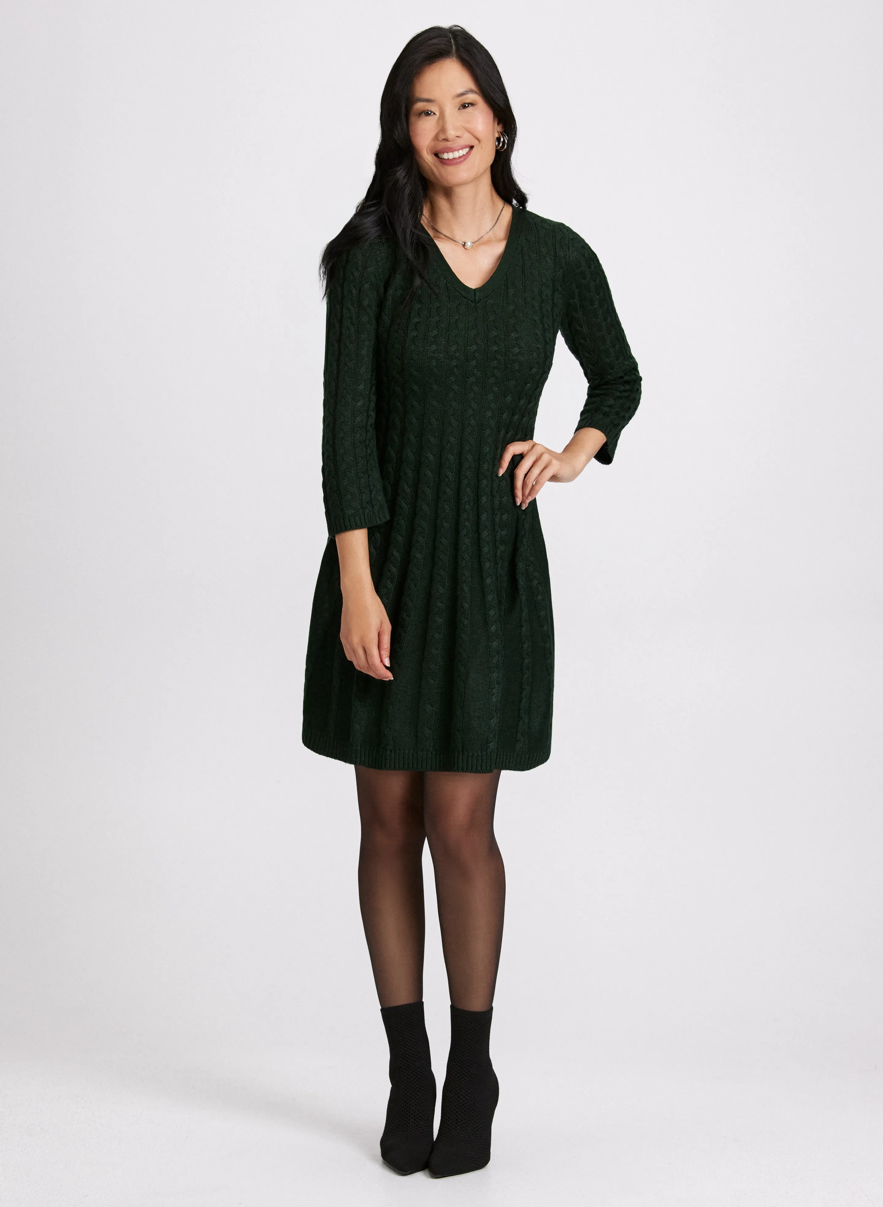 Cable Knit Sweater Dress