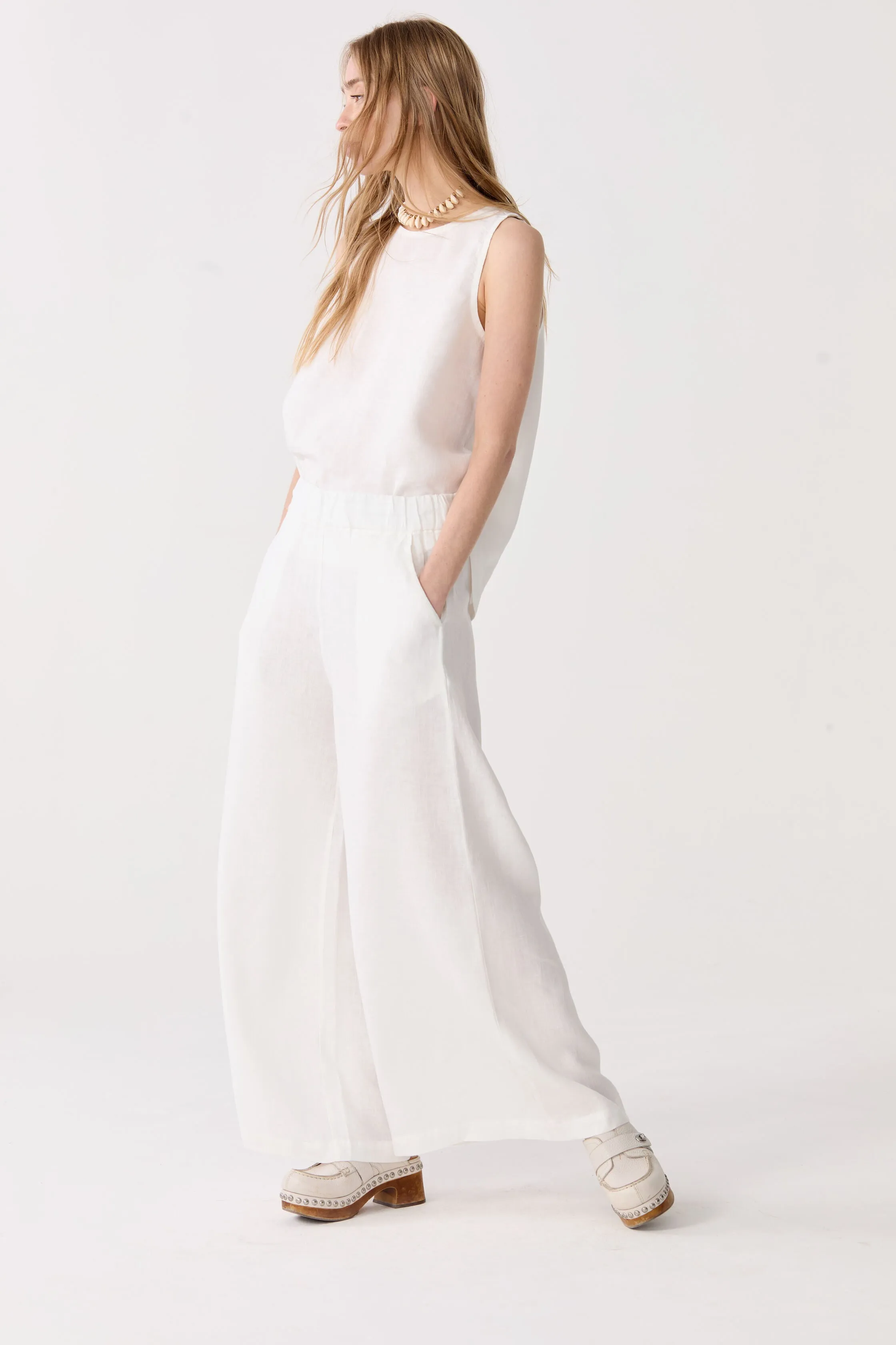 Cape Linen Pants - Off-White