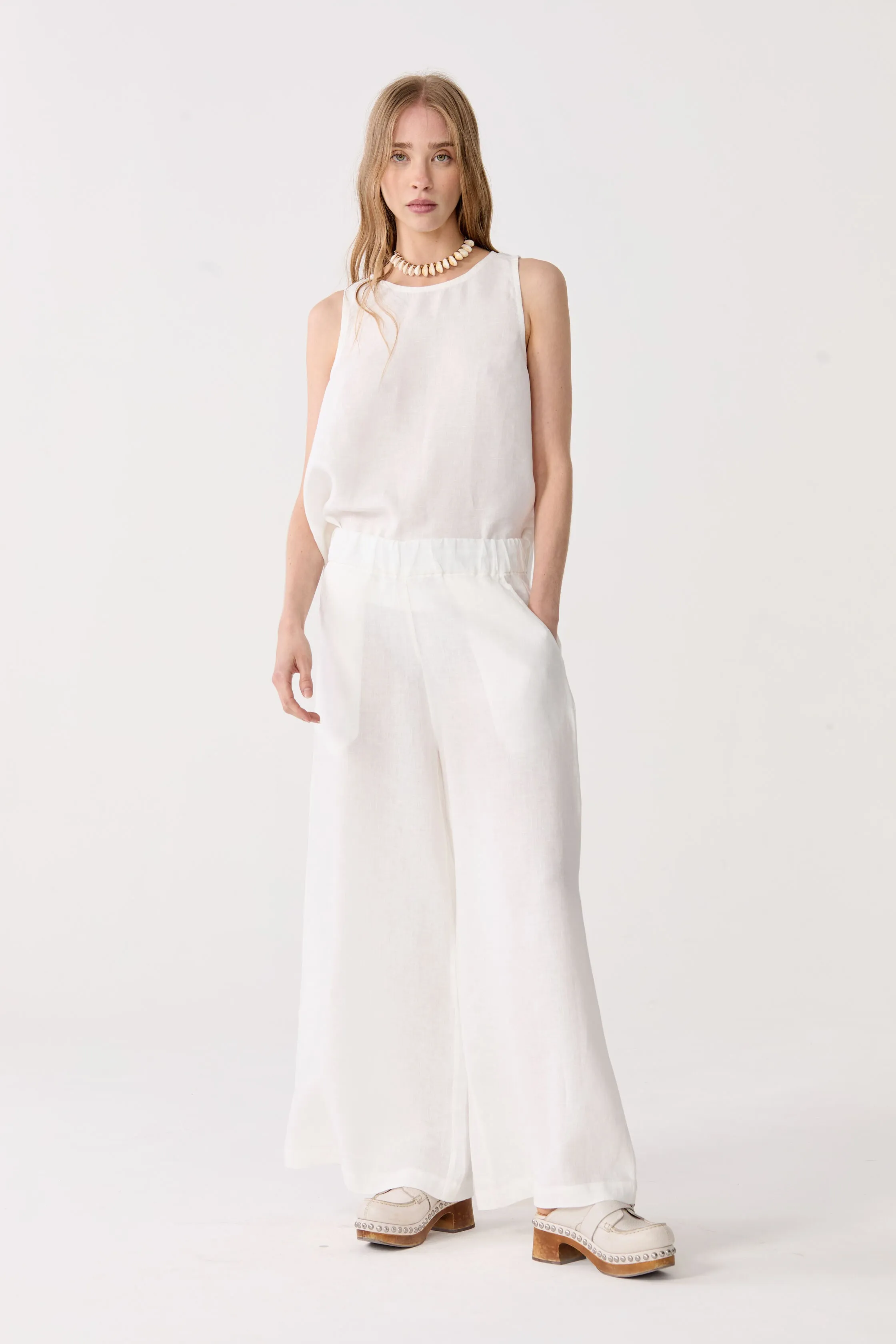 Cape Linen Pants - Off-White