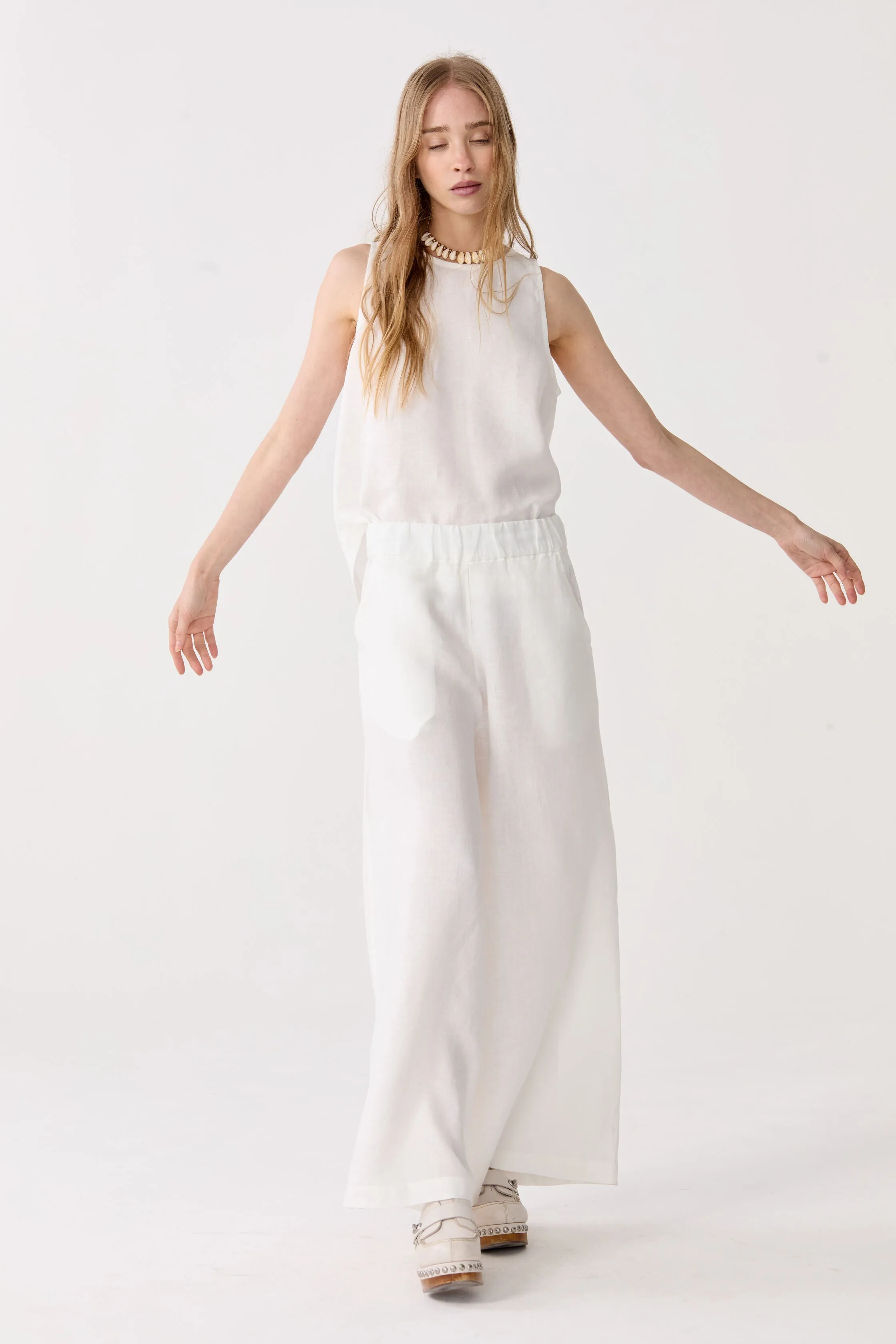 Cape Linen Pants - Off-White