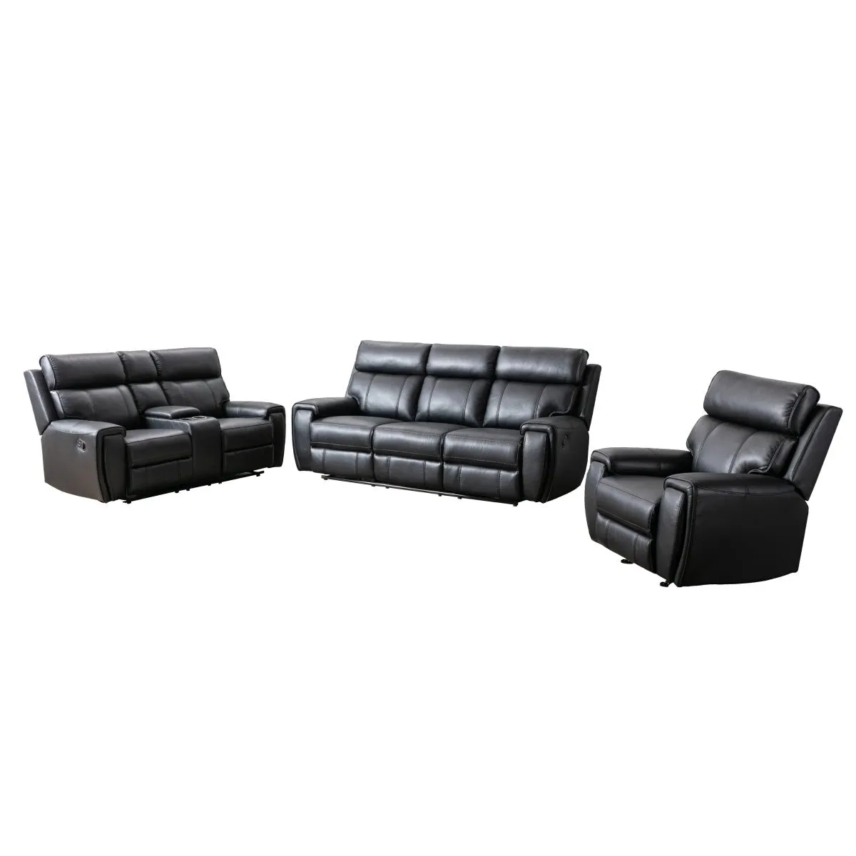 Carnegie Black Reclining Sofa