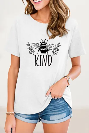 Casual Animal Letter Print O Neck T-Shirts