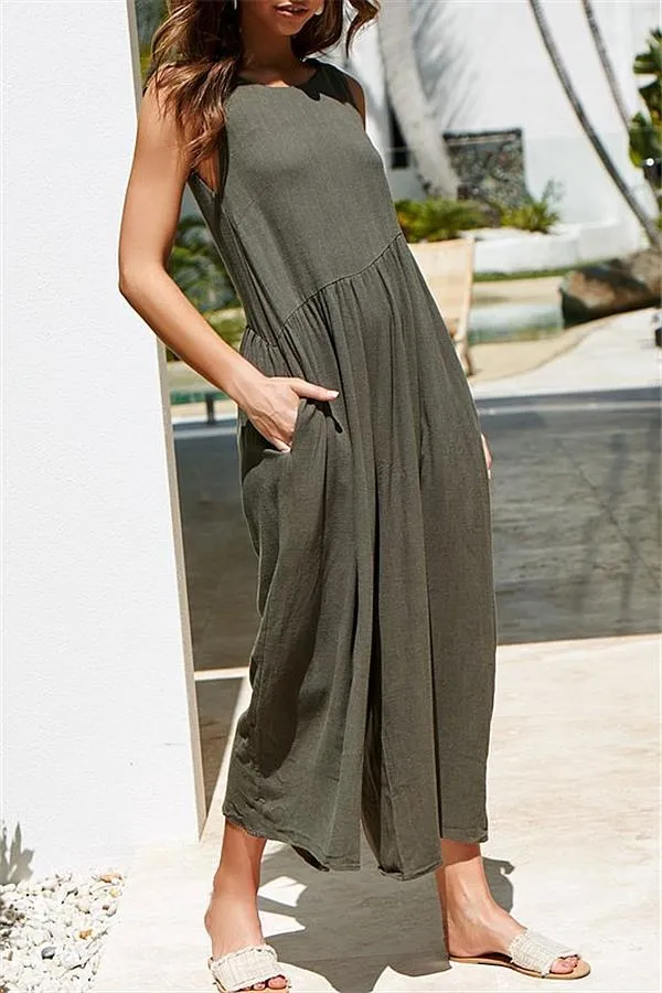 Casual Vest Wide Leg Jumpsuit