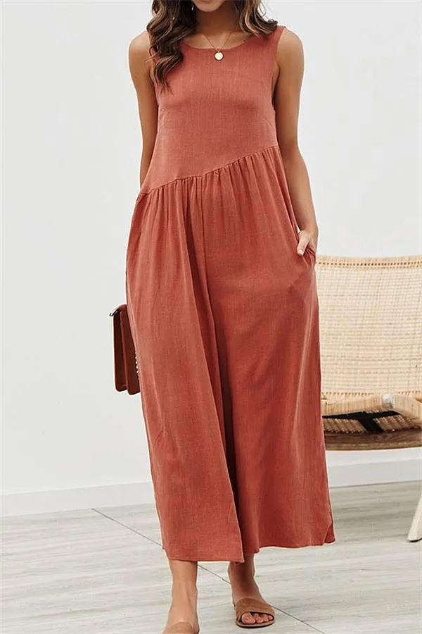 Casual Vest Wide Leg Jumpsuit