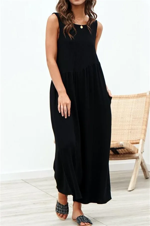 Casual Vest Wide Leg Jumpsuit