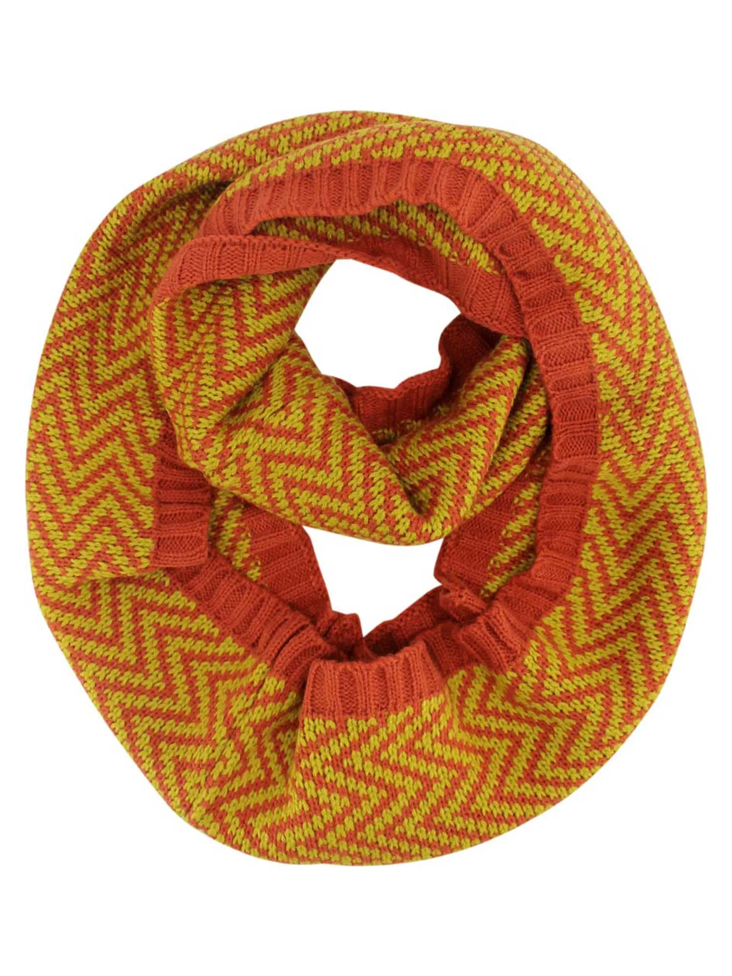 Chevron Pattern Knit Circle Infinity Scarf