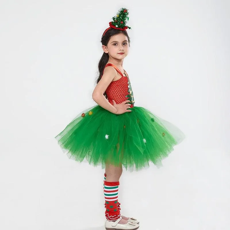 Christmas Girl Dress 2024 New Girl's sequined camisole princess dress Carnival Birthday Banquet Christmas Performance Costume